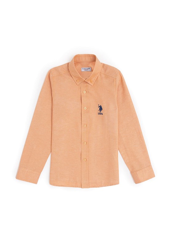 US POLO ASSN Erkek Çocuk Turuncu Uzun Kol Gömlek
