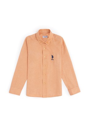 US POLO ASSN Erkek Çocuk Turuncu Uzun Kol Gömlek