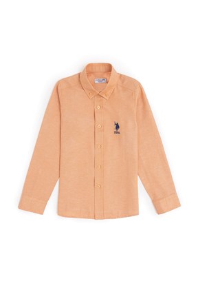 US POLO ASSN Erkek Çocuk Turuncu Uzun Kol Gömlek