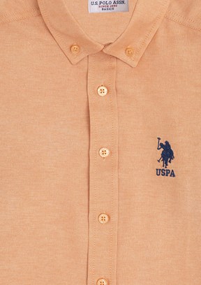 US POLO ASSN Erkek Çocuk Turuncu Uzun Kol Gömlek