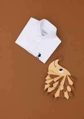 US POLO ASSN Erkek Çocuk Beyaz Uzun Kol Gömlek