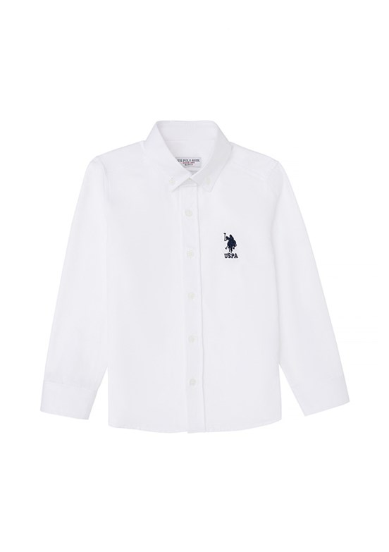 US POLO ASSN Erkek Çocuk Beyaz Uzun Kol Gömlek