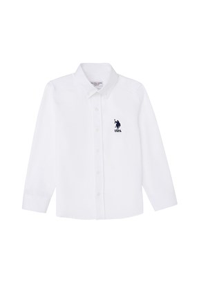 US POLO ASSN Erkek Çocuk Beyaz Uzun Kol Gömlek