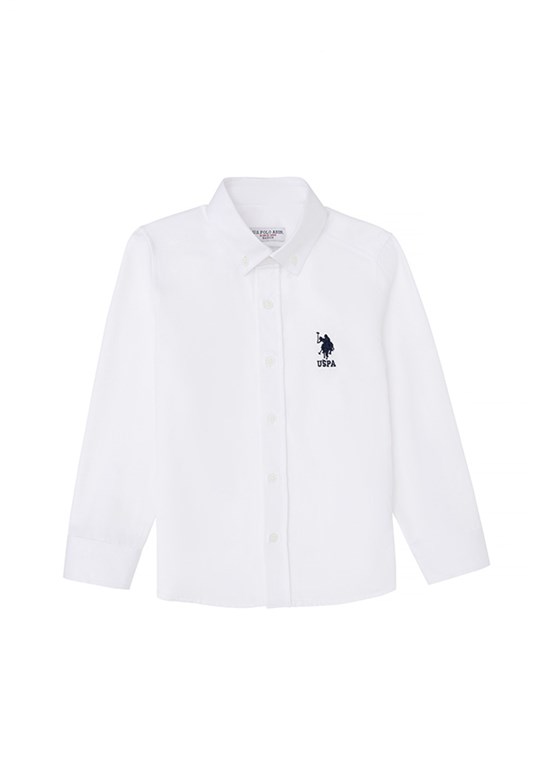 US POLO ASSN Erkek Çocuk Beyaz Uzun Kol Gömlek