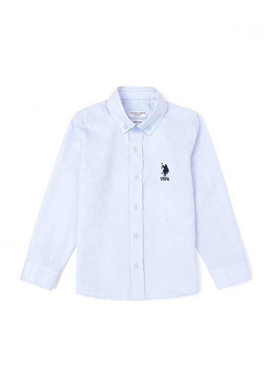 US POLO ASSN Erkek Çocuk Mavi Uzun Kol Gömlek