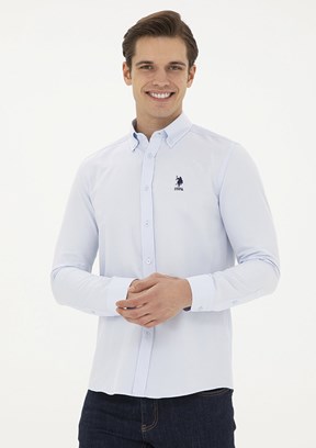 US POLO ASSN Mavi Erkek Uzun Kol Gömlek