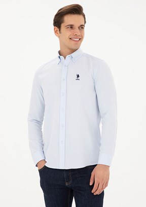 US POLO ASSN Mavi Erkek Uzun Kol Gömlek