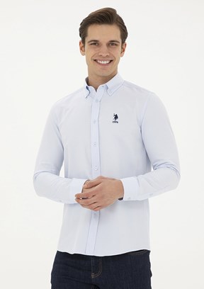 US POLO ASSN Mavi Erkek Uzun Kol Gömlek