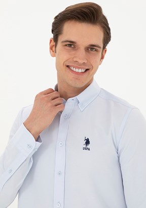 US POLO ASSN Mavi Erkek Uzun Kol Gömlek