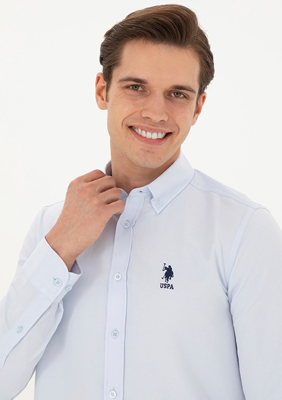 US POLO ASSN Mavi Erkek Uzun Kol Gömlek