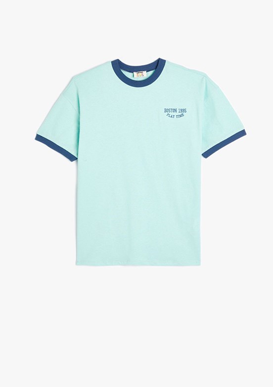 Koton Yeşil Erkek Çocuk Bisiklet Yaka T-Shirt