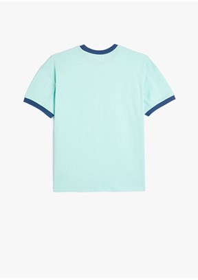 Koton Yeşil Erkek Çocuk Bisiklet Yaka T-Shirt