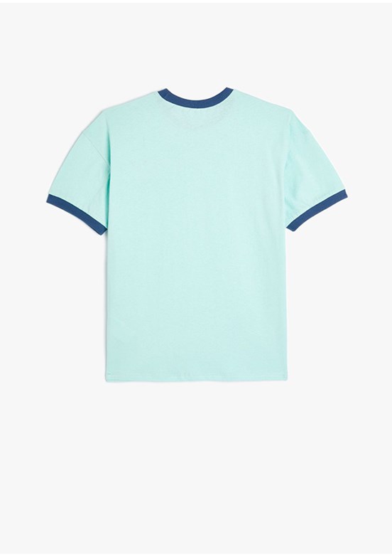 Koton Yeşil Erkek Çocuk Bisiklet Yaka T-Shirt