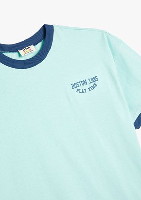 Koton Yeşil Erkek Çocuk Bisiklet Yaka T-Shirt