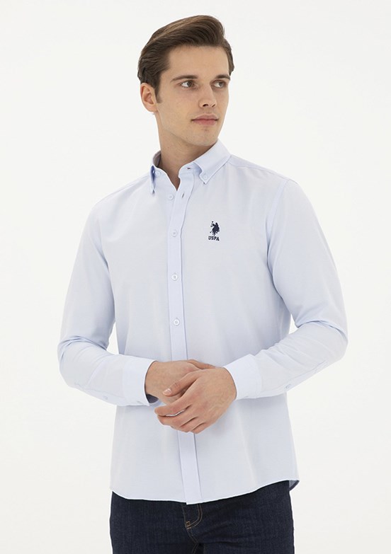 US POLO ASSN Mavi Erkek Uzun Kol Gömlek