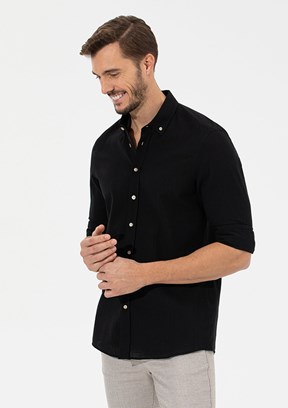 Pierre Cardin Siyah Erkek Uzun Kol Gömlek