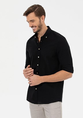 Pierre Cardin Siyah Erkek Uzun Kol Gömlek