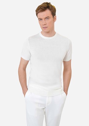Süvari Beyaz Erkek Triko T-Shirt
