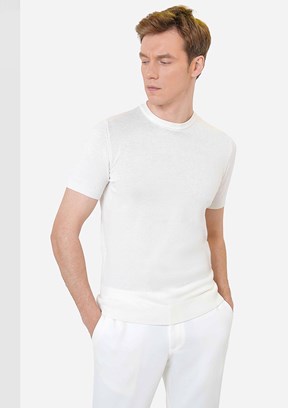 Süvari Beyaz Erkek Triko T-Shirt