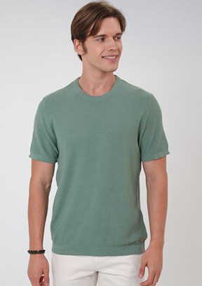 Back & Bond Yeşil Erkek Triko T-Shirt