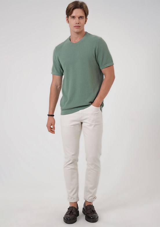 Back & Bond Yeşil Erkek Triko T-Shirt