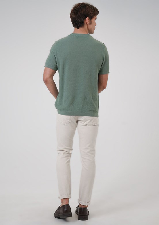 Back & Bond Yeşil Erkek Triko T-Shirt