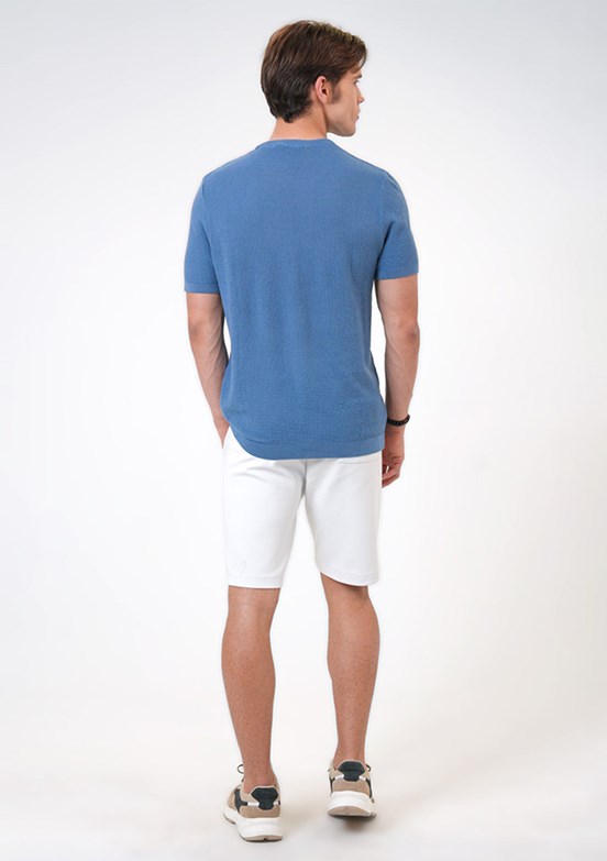 Back & Bond Mavi Erkek Triko T-Shirt
