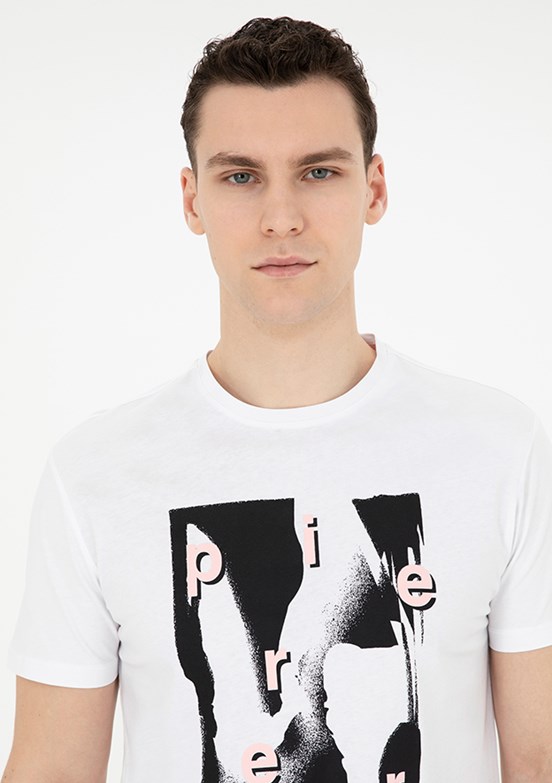 Pierre Cardin Beyaz Erkek Slim T-Shirt