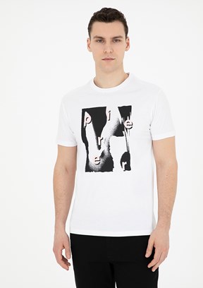 Pierre Cardin Beyaz Erkek Slim T-Shirt