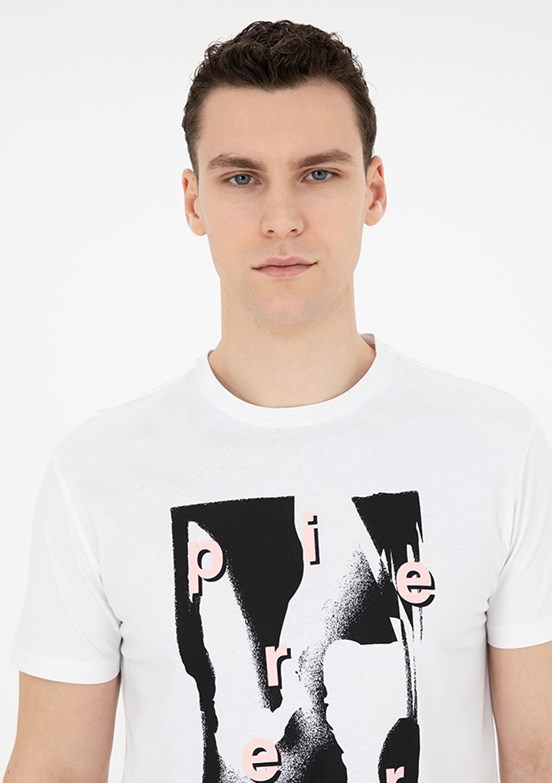 Pierre Cardin Beyaz Erkek Slim T-Shirt
