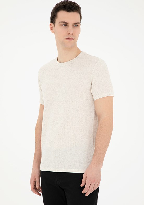 Pierre Cardin Bej Erkek Slim T-Shirt