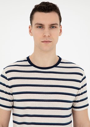 Pierre Cardin Bej Erkek Slim T-Shirt