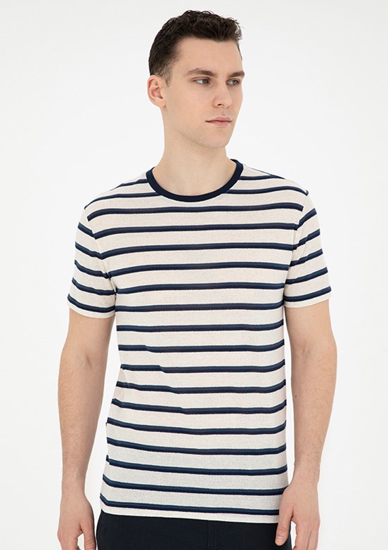 Pierre Cardin Bej Erkek Slim T-Shirt