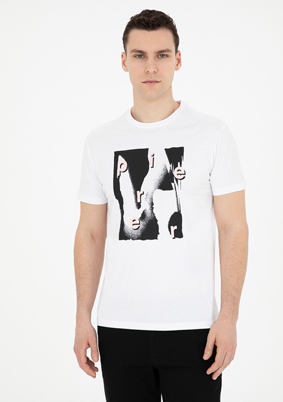 Pierre Cardin Beyaz Erkek Slim T-Shirt