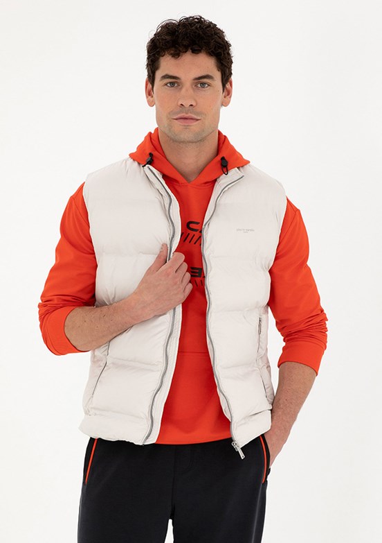 Pierre Cardin Beyaz Erkek Basic Mont