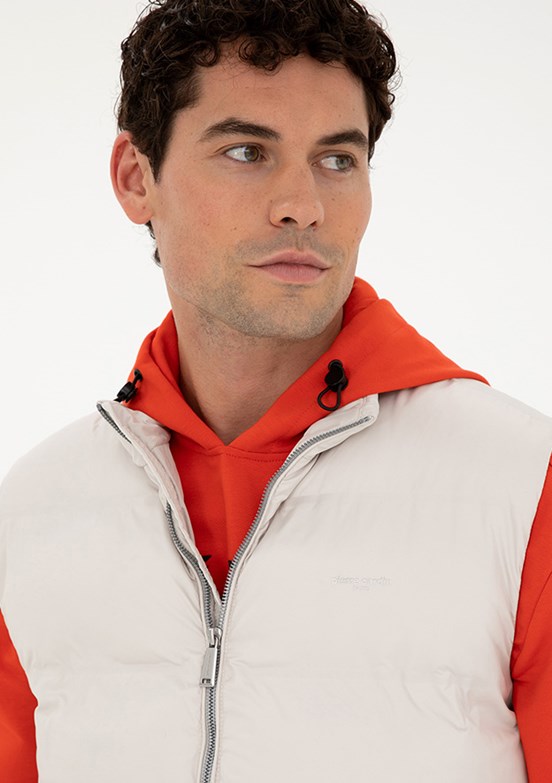 Pierre Cardin Beyaz Erkek Basic Mont