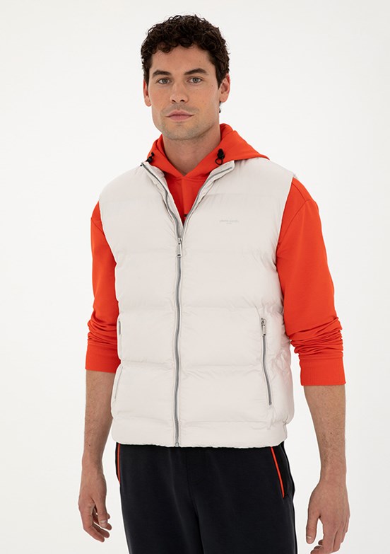 Pierre Cardin Beyaz Erkek Basic Mont