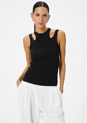 Koton Siyah Kadın Atlet T-Shirt