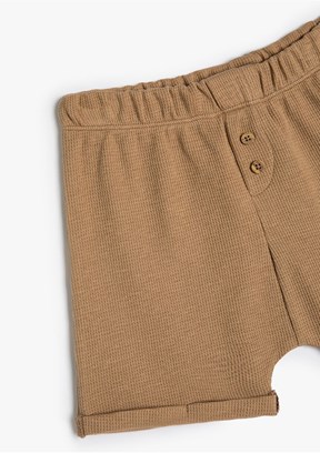 Koton Kahverengi Erkek Çocuk Beli Lastikli Şort