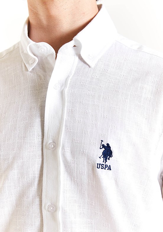 U.S. Polo Assn Beyaz Erkek Uzun Kol Gömlek