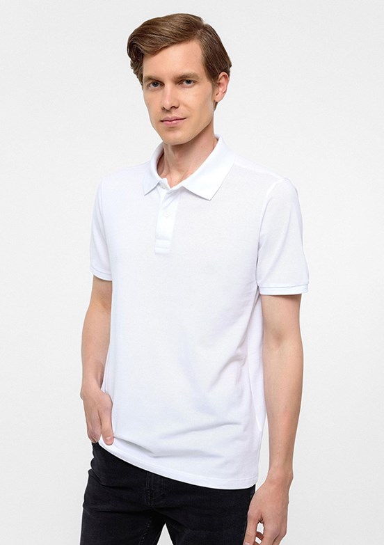 SÜVARİ Beyaz Erkek Polo Yaka T-Shirt