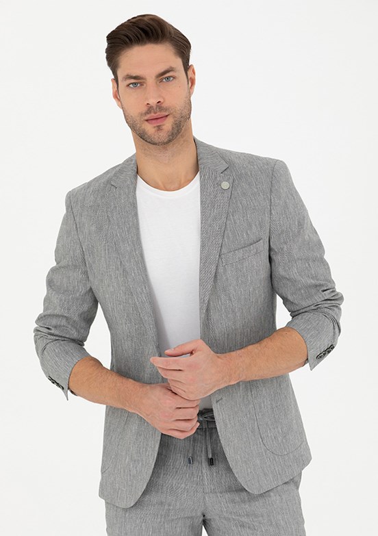 Pierre Cardin Gri Erkek Ultra Slim Ceket