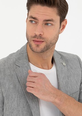 PİERRE CARDİN Erkek Gri Ultra Slim Ceket