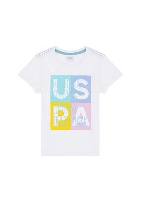US POLO ASSN - Erkek Çocuk Beyaz Regular T-Shirt