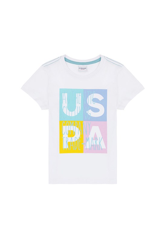 US POLO ASSN - Erkek Çocuk Beyaz Regular T-Shirt
