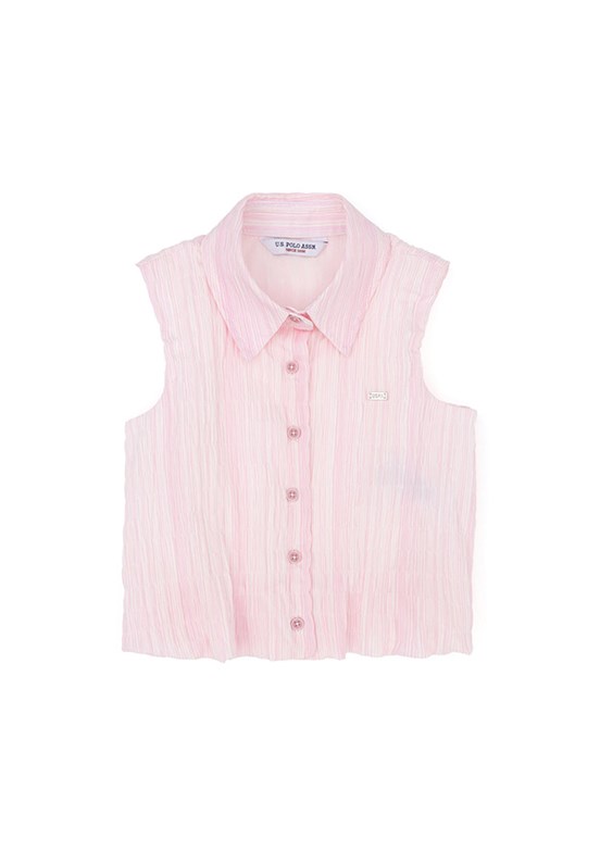 U.S. Polo Assn Pembe Kız Çocuk Uzun Kol Gömlek