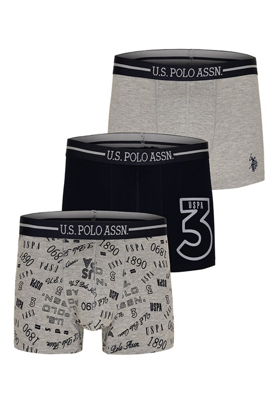 US POLO ASSN Gri Erkek Boxer