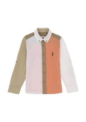 U.S. Polo Assn Turuncu Erkek Çocuk Uzun Kol Gömlek