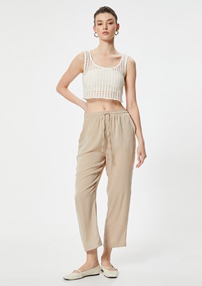 Koton Gri Kadın Cropped Pantolon