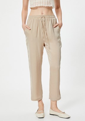 Koton Gri Kadın Cropped Pantolon